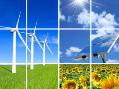 Composizione di energia eolica e campagna