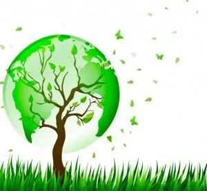 Mondo green fatto a forma di albero