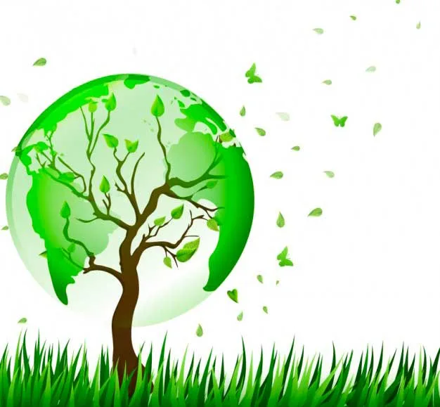 Mondo green fatto a forma di albero