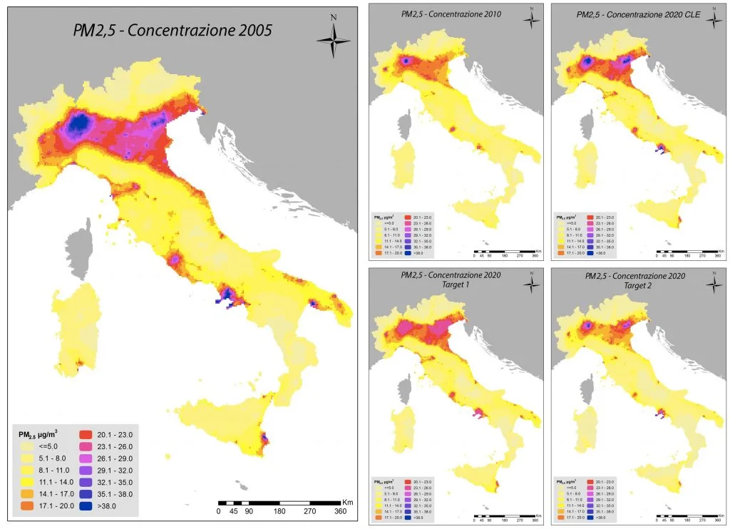 inquinamento atmosferico in pianura padana Italia