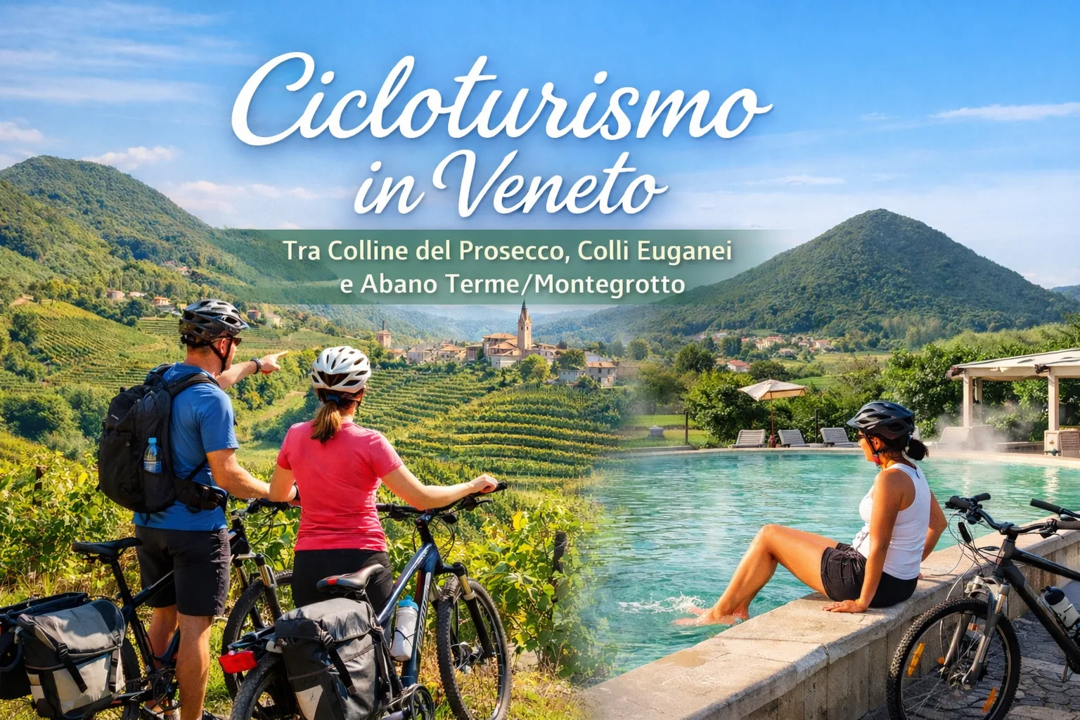 Due Cicloturisti che girano per il Veneto