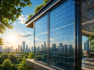 Pannello fotovoltaico trasparente sulla finestra